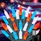 4th of July Decorations Patriotic LED Mini Lights, 39 Feet 100 LED Red White Blue String Lights with 8 Lighting Modes, Connectable Independence Day Light for Wreath Indoor Outdoor Memorial Day